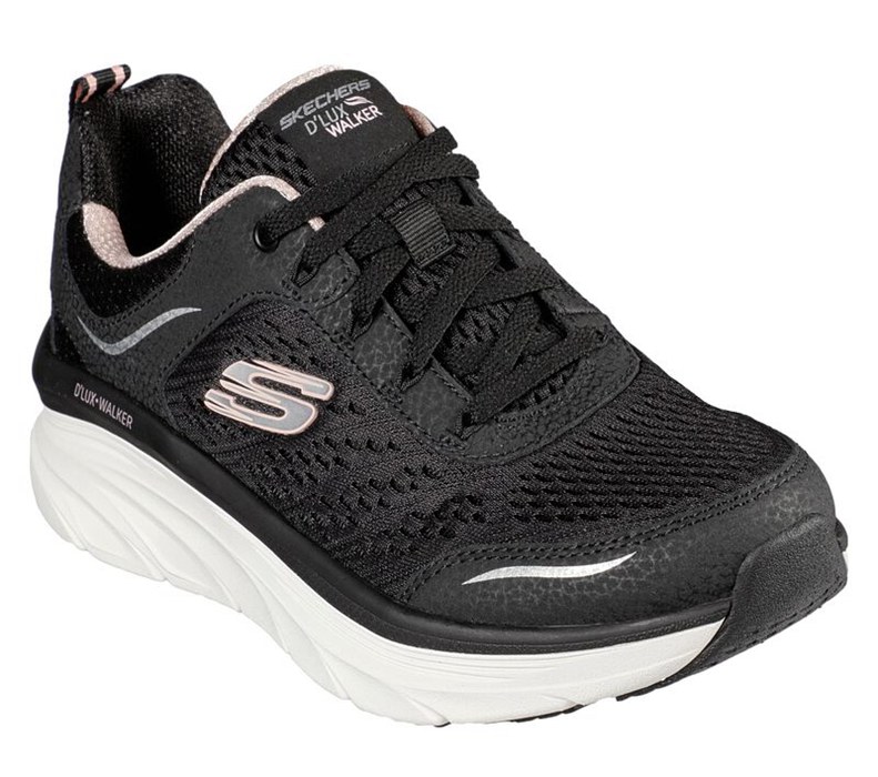 Skechers Relaxed Fit: D'lux Walker - Infinite Motion - Womens Sneakers Black/Pink [AU-PM4007]